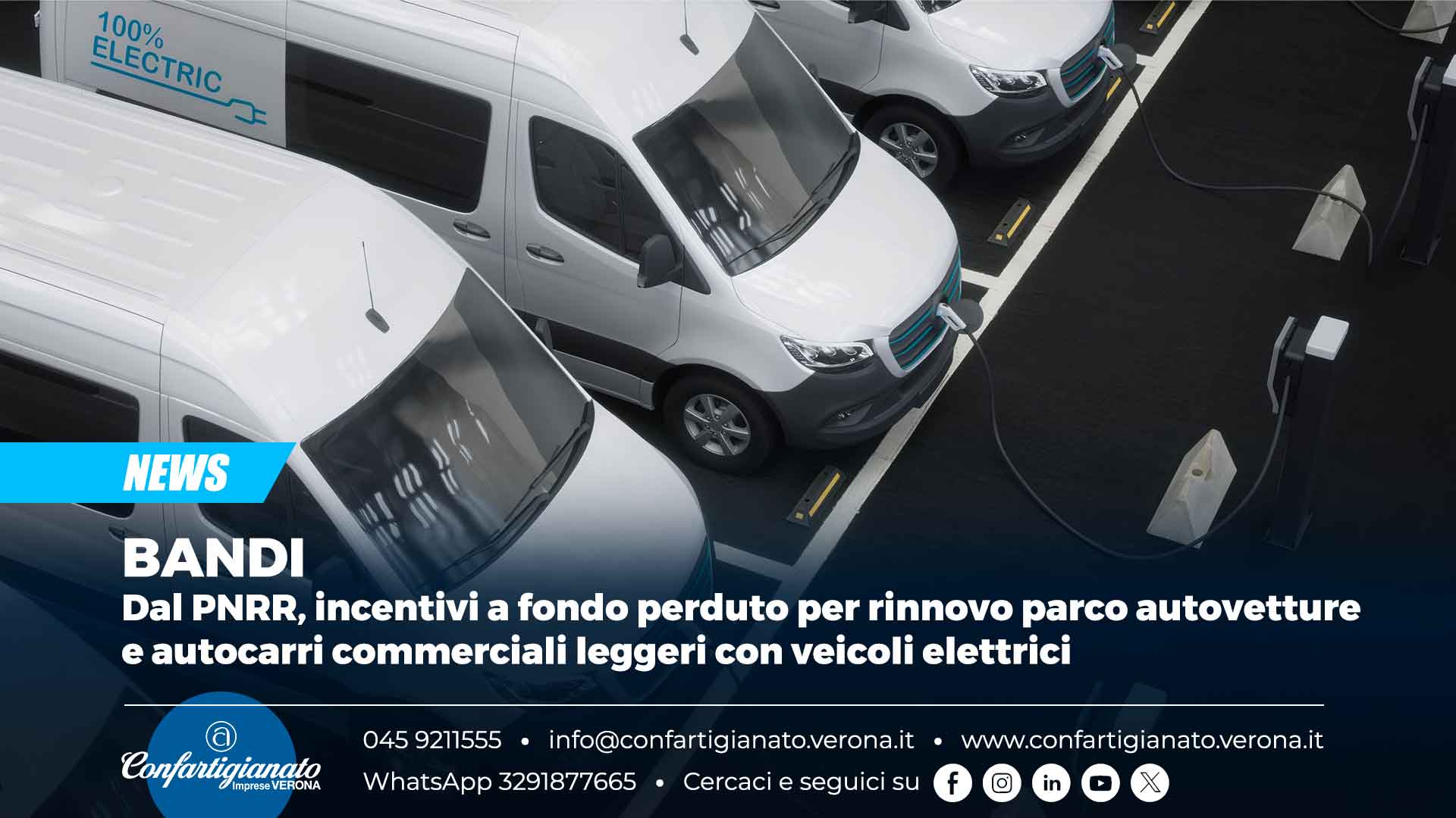 BANDI – Dal PNRR, incentivi a fondo perduto per rinnovo parco autovetture e autocarri commerciali leggeri con veicoli elettrici