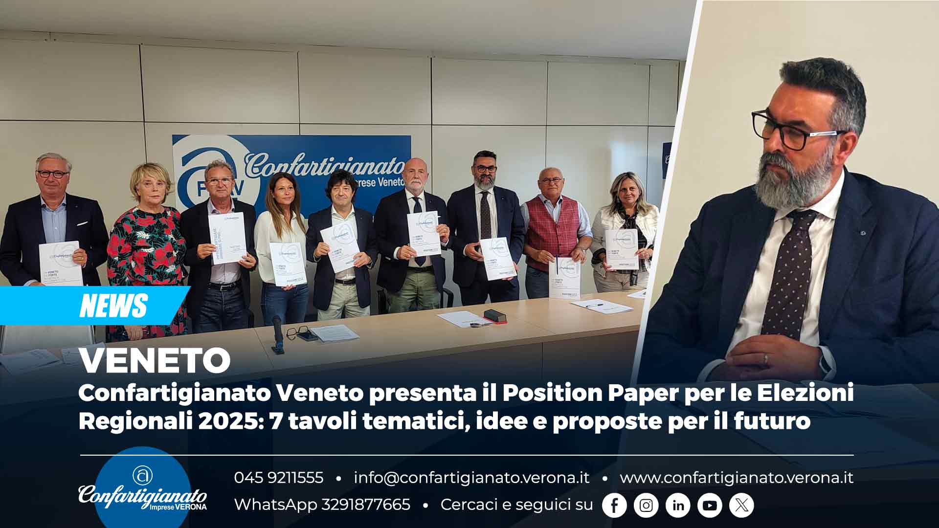VENETO – Confartigianato Veneto presenta il Position Paper per le Elezioni Regionali 2025: 7 tavoli tematici, idee e proposte per il futuro