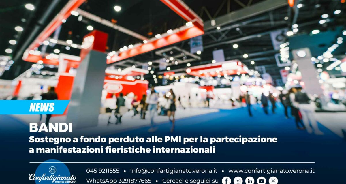 BANDI – Sostegno a fondo perduto alle PMI per la partecipazione a manifestazioni fieristiche internazionali