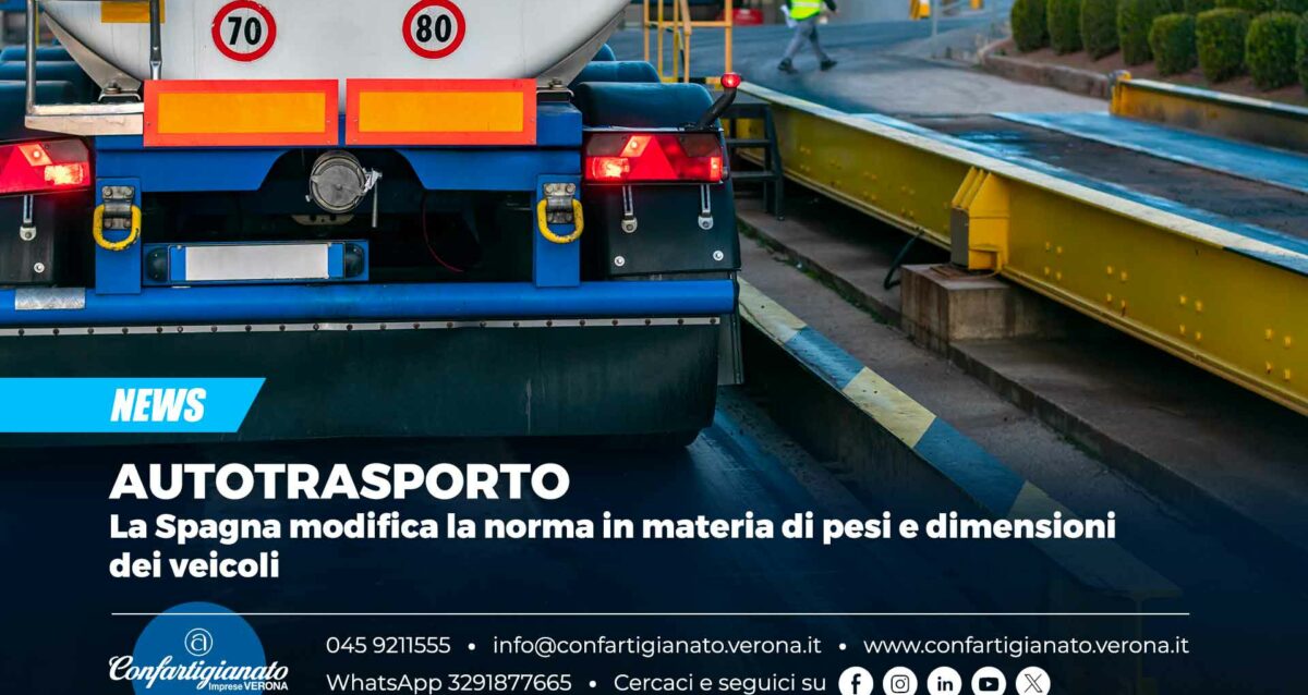 AUTOTRASPORTO – La Spagna modifica la norma in materia di pesi e dimensioni dei veicoli