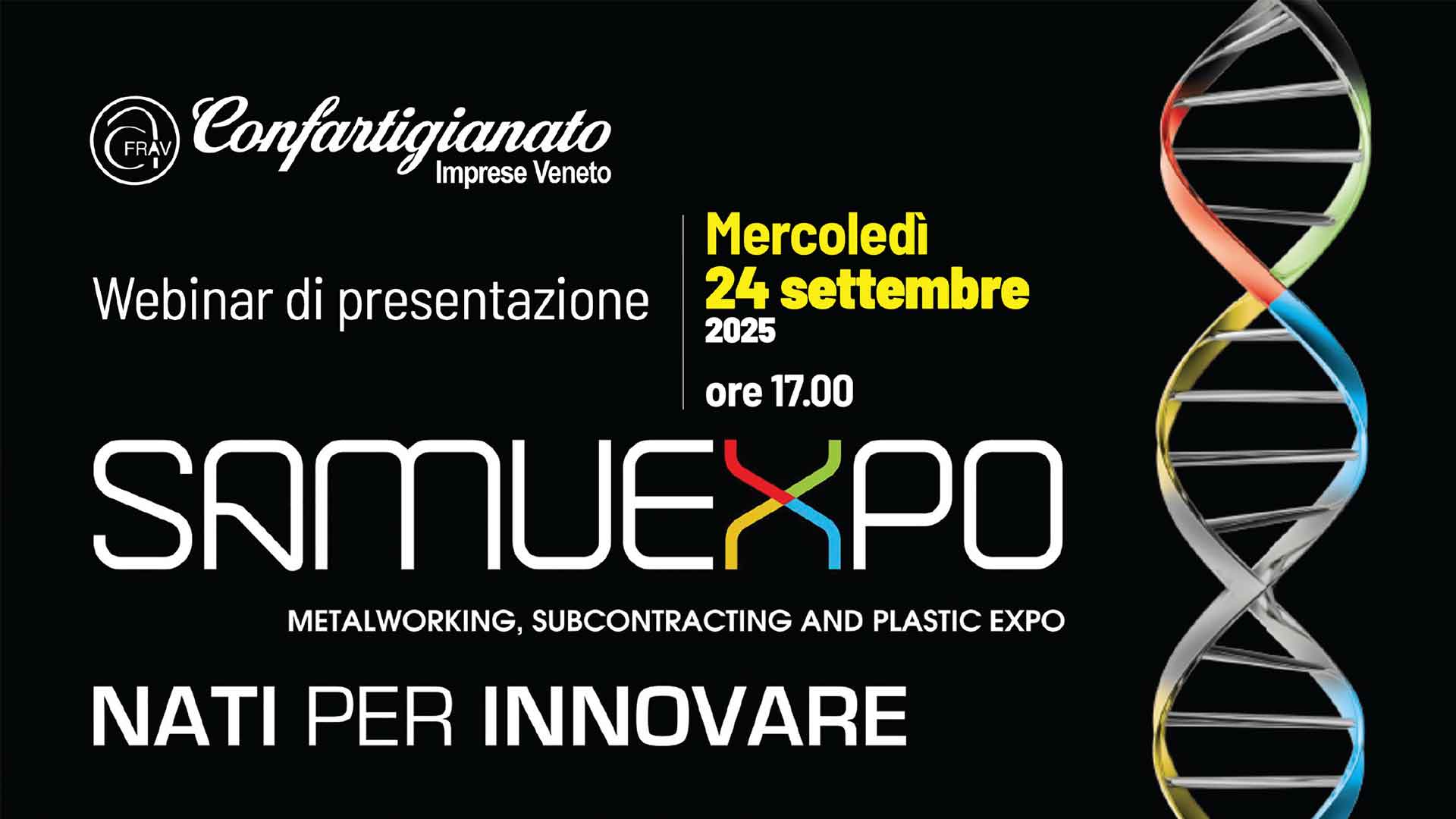 METALMECCANICA – Samuexpo 2025: mercoledì 24 settembre, seminario on-line per presentare la partecipazione collettiva delle imprese venete associate Confartigianato