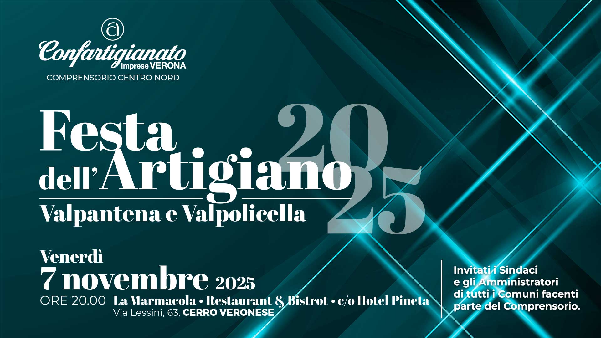 VERONA CENTRO NORD – Il 7 novembre, a Cerro Veronese, Festa dell’Artigiano della Valpantena e Valpolicella: invitati sindaci e amministratori del territorio. Prenota il tuo posto!
