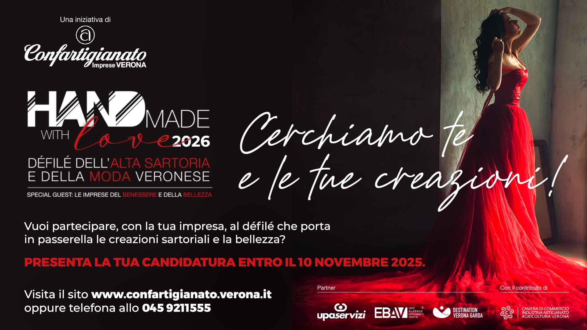 MODA E BENESSERE – Vuoi partecipare all’edizione 2026 di “Handmade with Love – Defilé dell’Alta Sartoria e della Moda Veronese”? Presenta la tua candidatura!