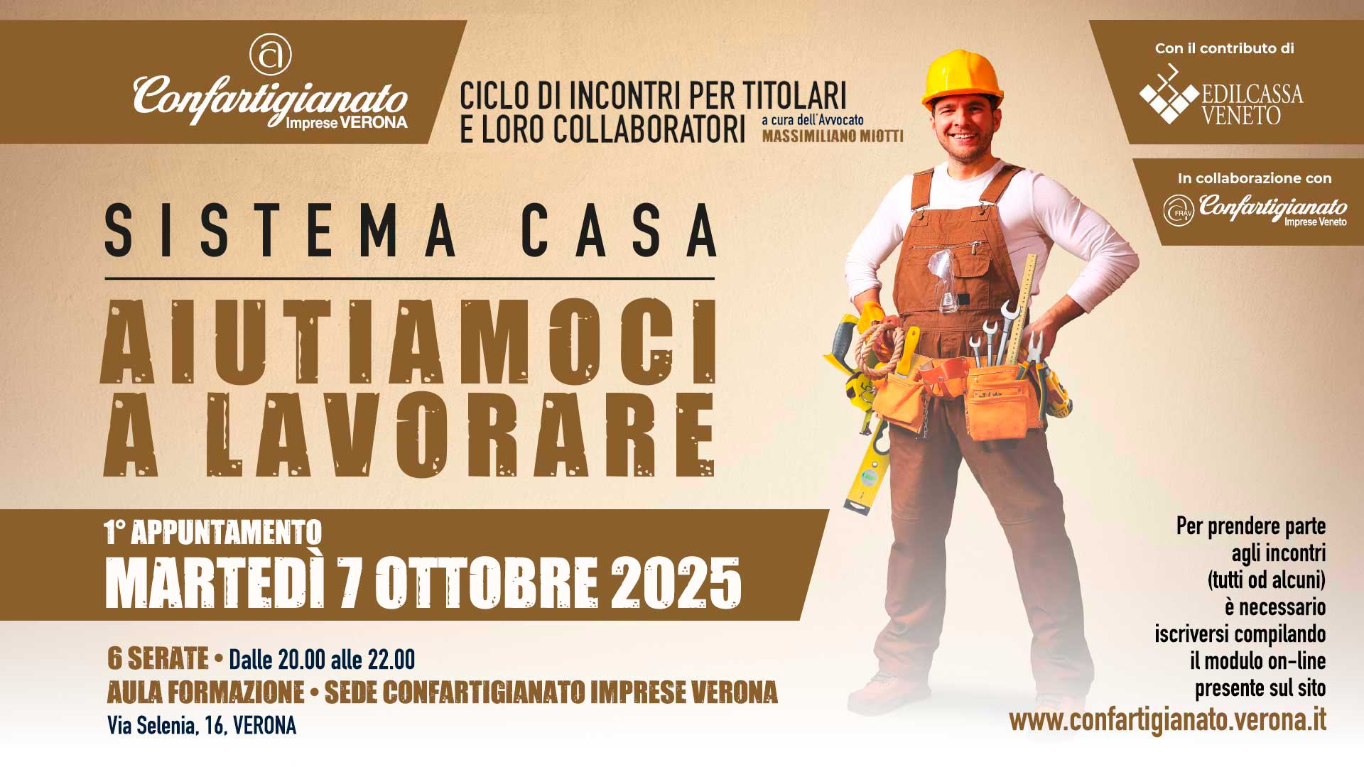 SISTEMA CASA – Martedì 7 ottobre, parte "Aiutiamoci A Lavorare": primo incontro su temi contrattuali, legali, economici per titolari e loro collaboratori. Iscriviti per partecipare