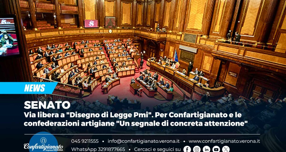 SENATO – Via libera a "Disegno di Legge Pmi". Per Confartigianato e le confederazioni artigiane "Un segnale di concreta attenzione"
