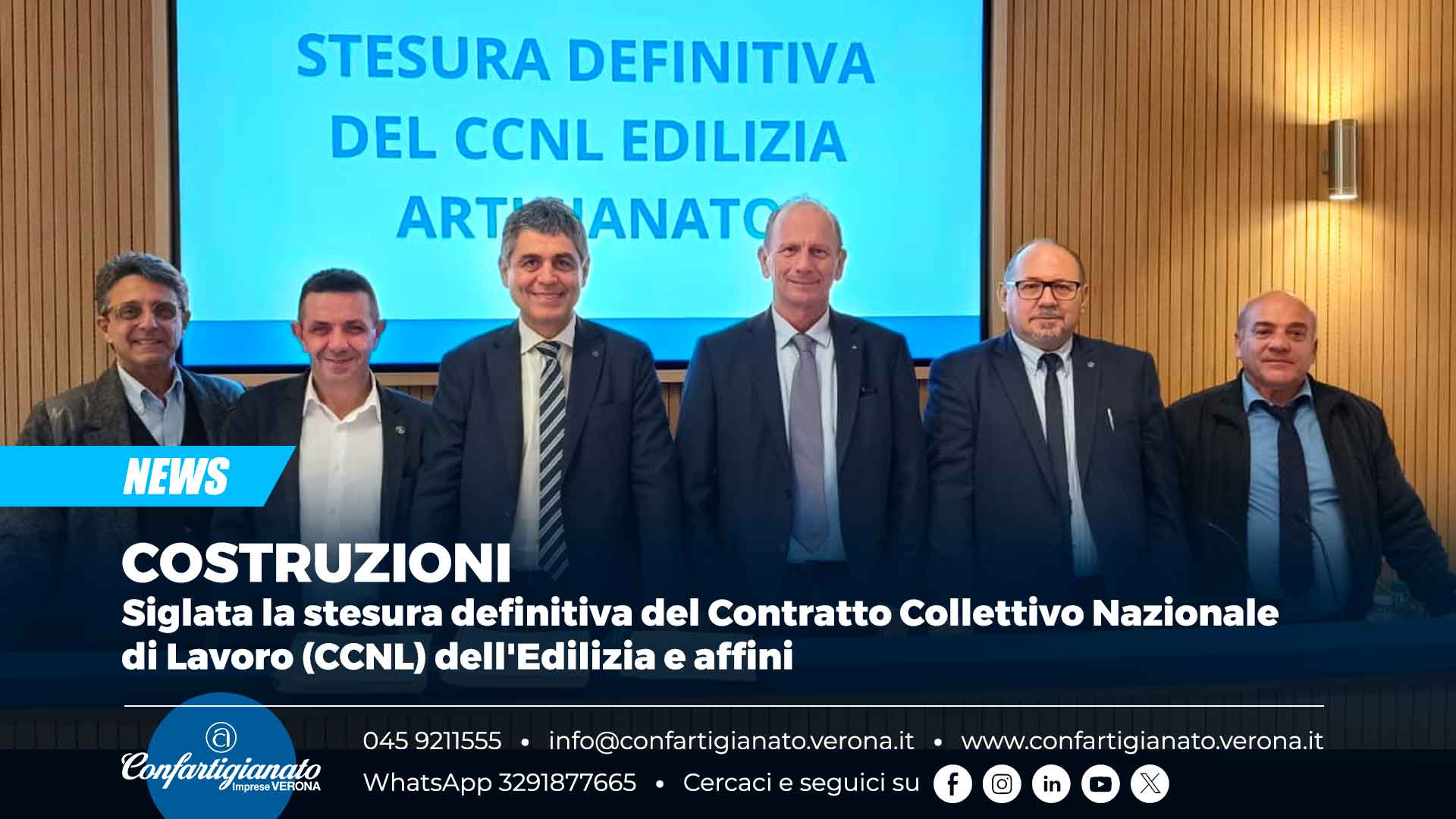 COSTRUZIONI – Siglata la stesura definitiva del Contratto Collettivo Nazionale di Lavoro (CCNL) dell'Edilizia e affini