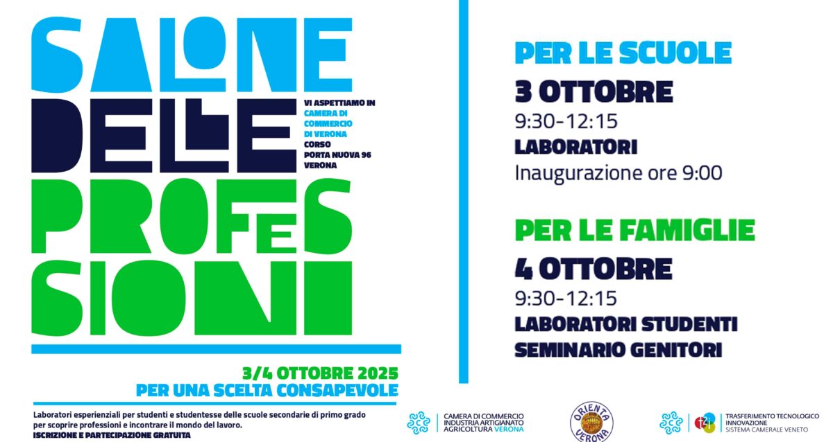 SCUOLA E LAVORO – Il 3 e 4 ottobre, in Camera di Commercio, il “Salone delle Professioni”, per una scelta consapevole della scuola superiore. Confartigianato protagonista