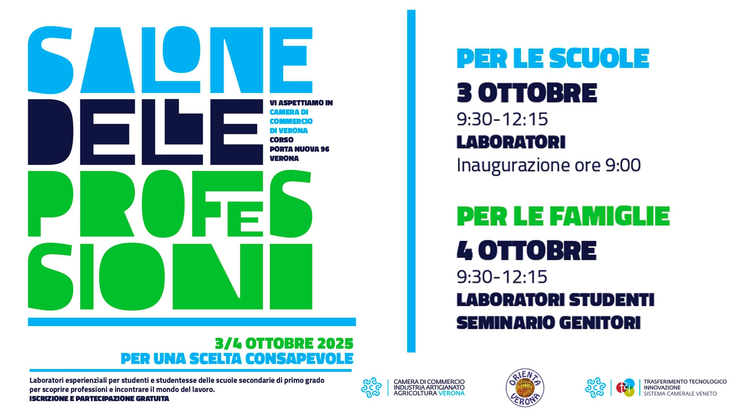 SCUOLA E LAVORO – Il 3 e 4 ottobre, in Camera di Commercio, il “Salone delle Professioni”, per una scelta consapevole della scuola superiore. Confartigianato protagonista