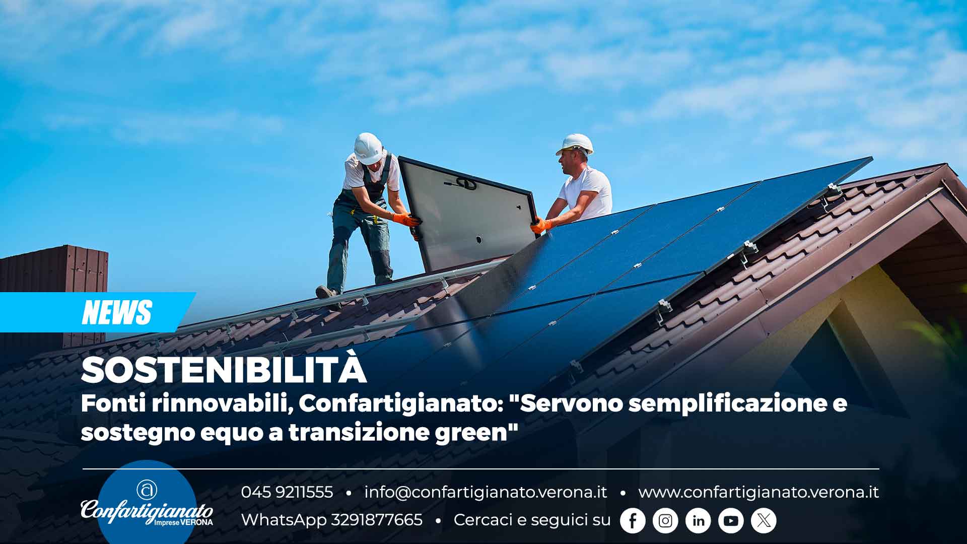 SOSTENIBILITÀ – Fonti rinnovabili, Confartigianato: "Servono semplificazione e sostegno equo a transizione green"