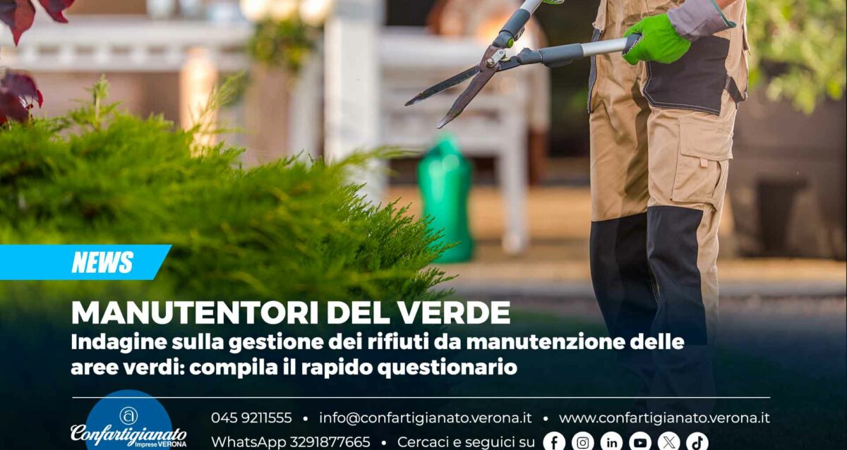 MANUTENTORI DEL VERDE – Indagine sulla gestione dei rifiuti da manutenzione delle aree verdi: compila il rapido questionario