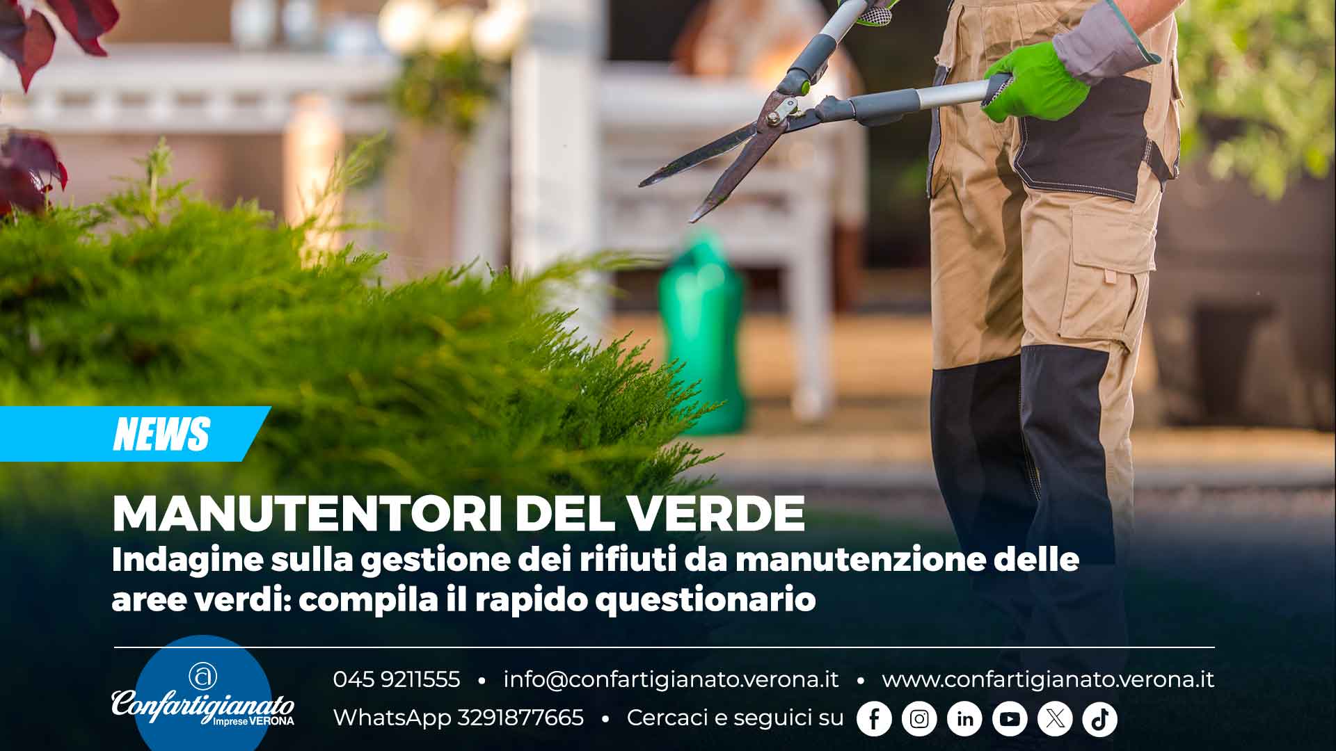 MANUTENTORI DEL VERDE – Indagine sulla gestione dei rifiuti da manutenzione delle aree verdi: compila il rapido questionario