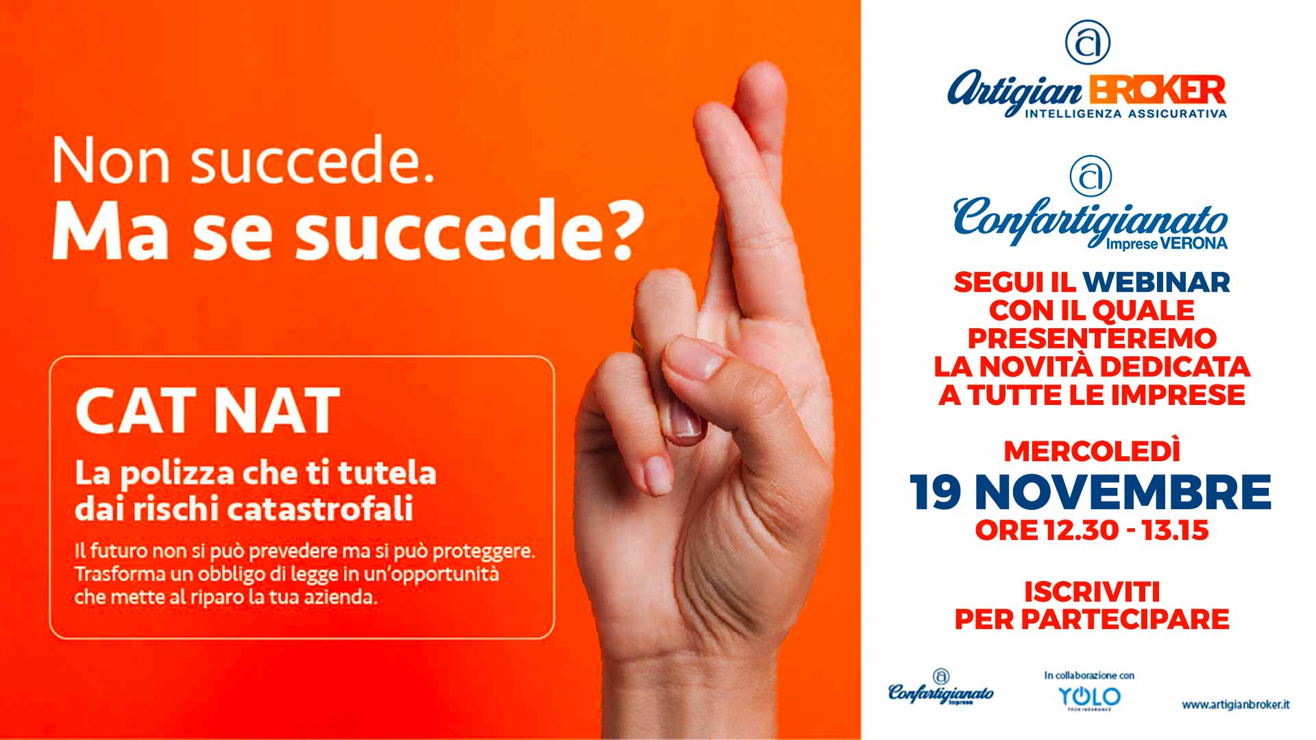 RISCHI CATASTROFALI – Un webinar per illustrare la nuova polizza Artigian Broker contro i rischi catastrofali (obbligatoria da gennaio): 19 marzo, iscriviti per partecipare