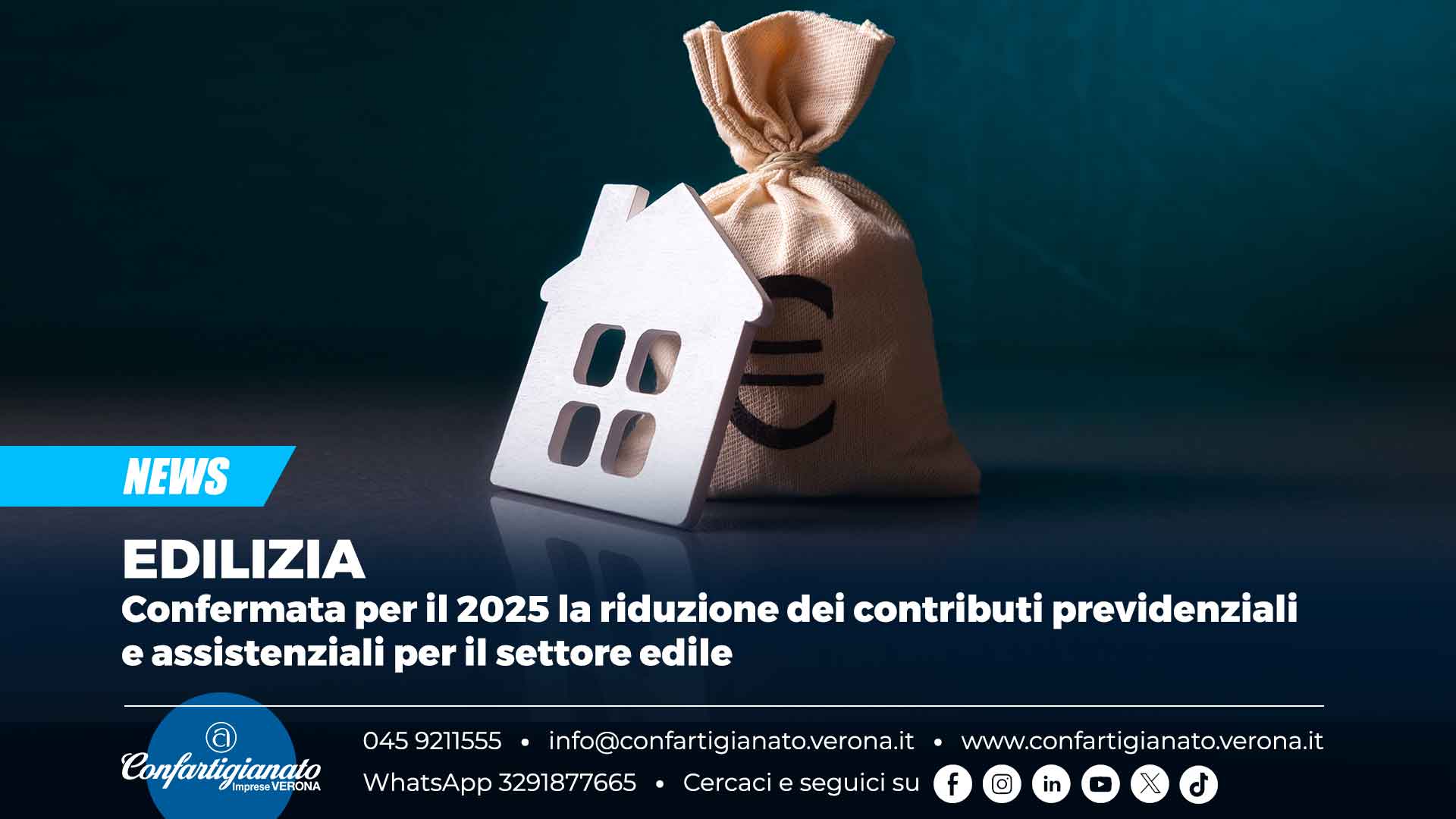 EDILIZIA – Confermata per il 2025 la riduzione dei contributi previdenziali e assistenziali per il settore edile