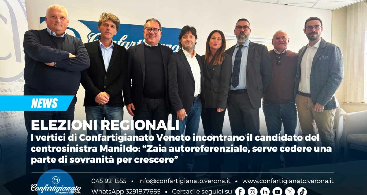 ELEZIONI REGIONALI – I vertici di Confartigianato Veneto incontrano il candidato de centrosinistra Manildo: “Zaia autoreferenziale, serve cedere una parte di sovranità per crescere”