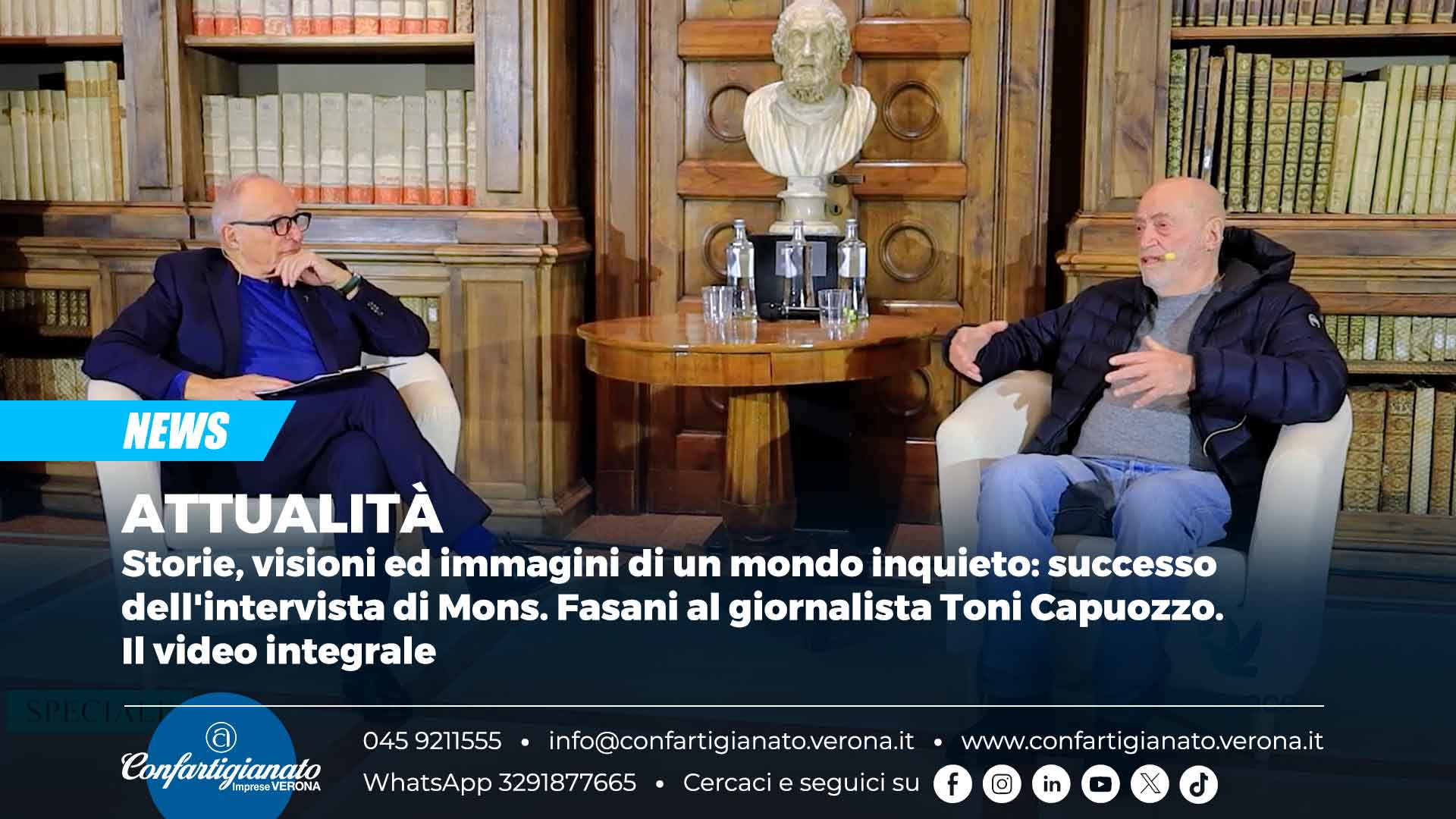 ATTUALITÀ – Storie, visioni ed immagini di un mondo inquieto: successo dell'intervista di Mons. Fasani al giornalista Toni Capuozzo. Il video integrale