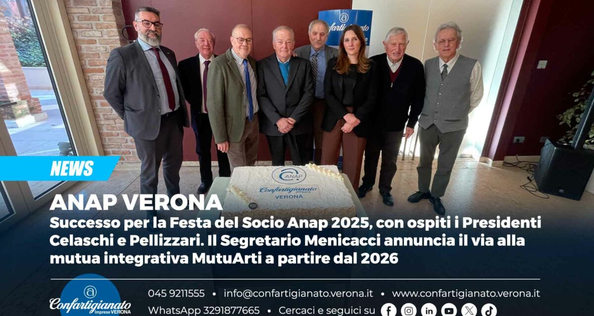 ANAP – Successo per la Festa del Socio Anap 2025. Annunciato il via alla mutua integrativa MutuArti a partire dal 2026