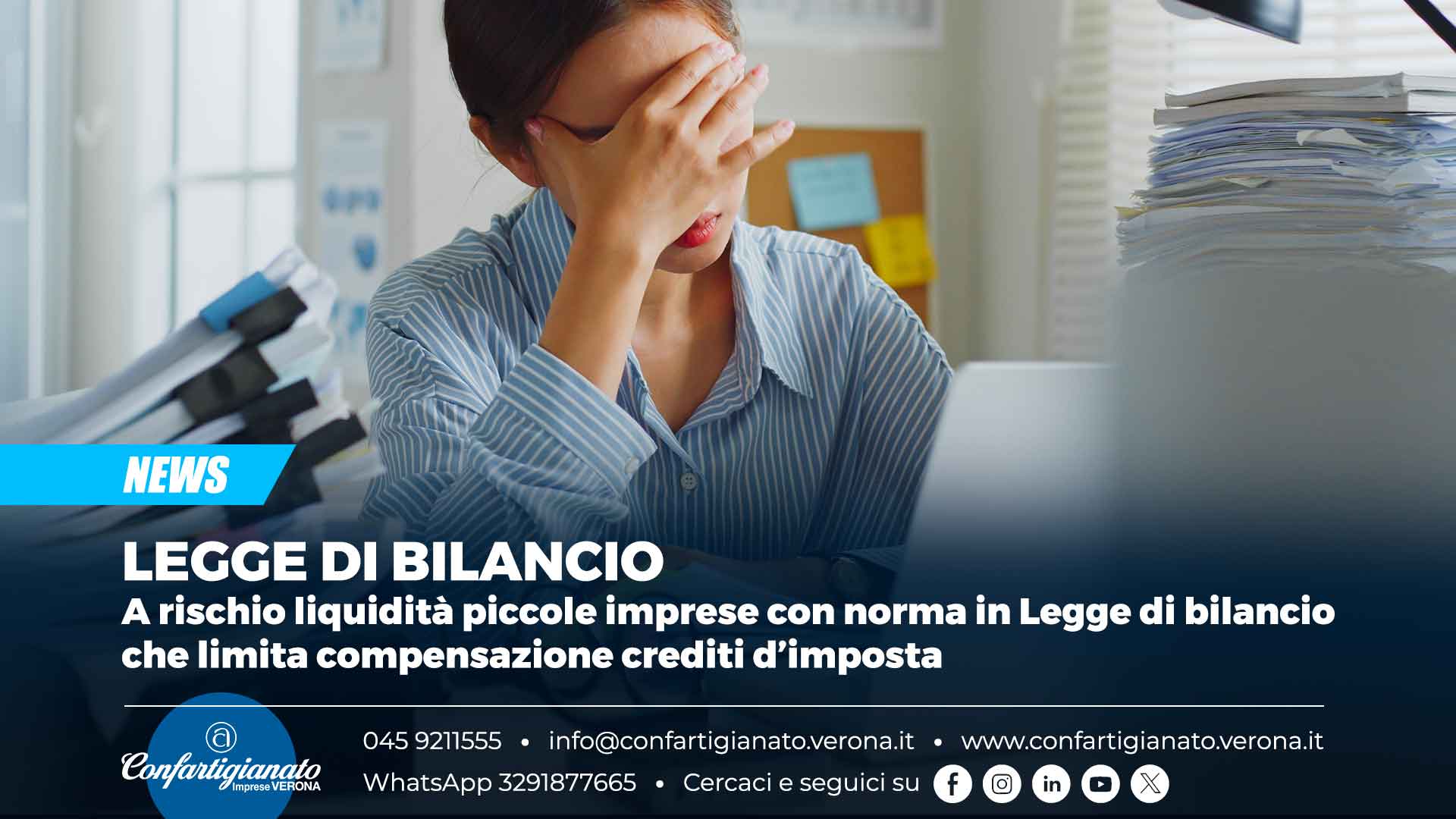 LEGGE DI BILANCIO – A rischio liquidità piccole imprese con norma in Legge di bilancio che limita compensazione crediti d’imposta