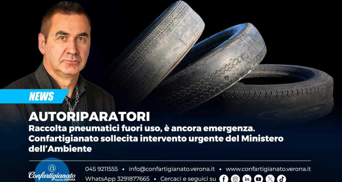 AUTORIPARATORI – Raccolta pneumatici fuori uso, è ancora emergenza. Confartigianato sollecita intervento urgente del Ministero dell’Ambiente