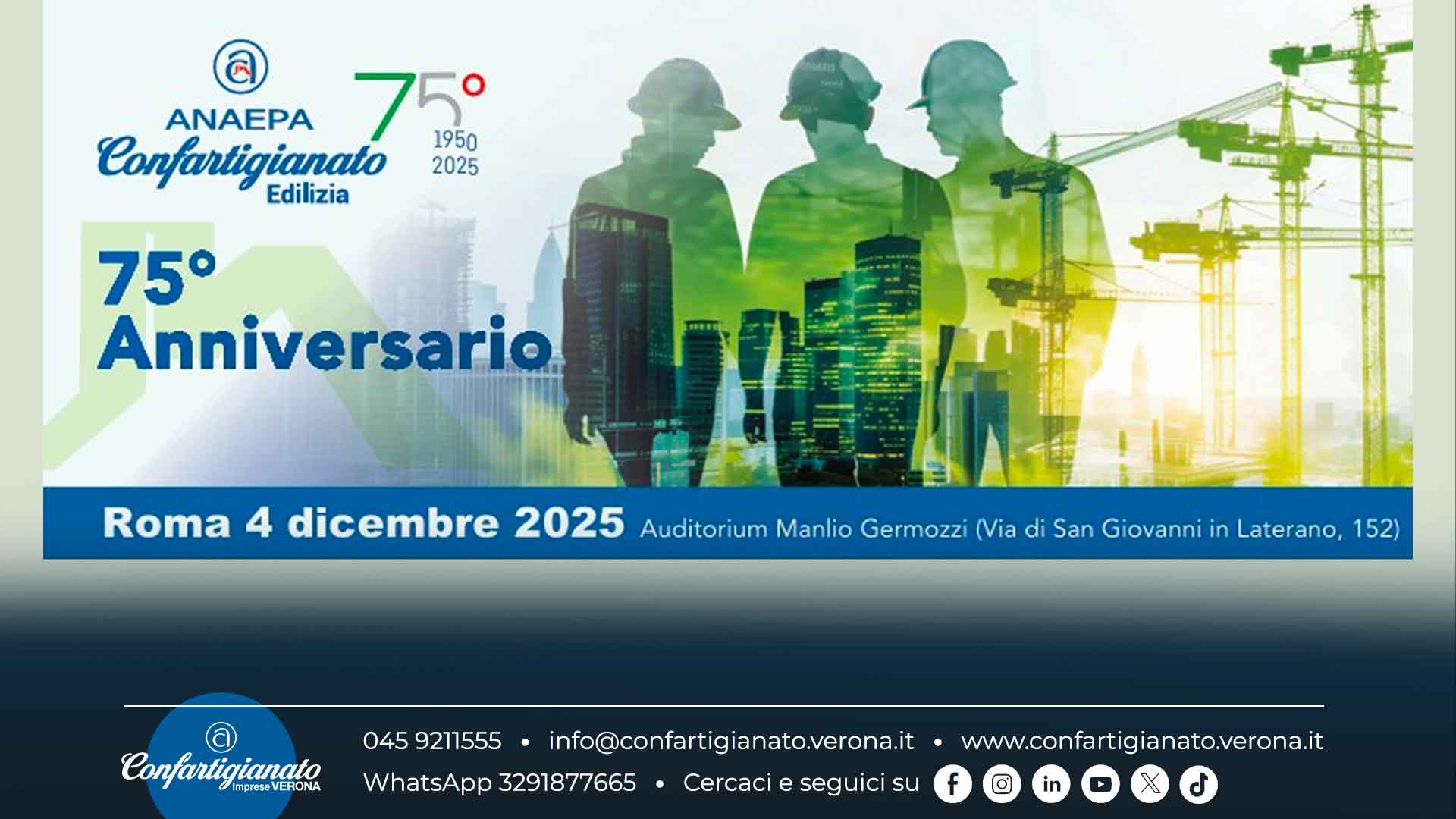 COSTRUZIONI – ANAEPA-Confartigianato Edilizia compie 75 anni: il 4 dicembre l'Assemblea a Roma