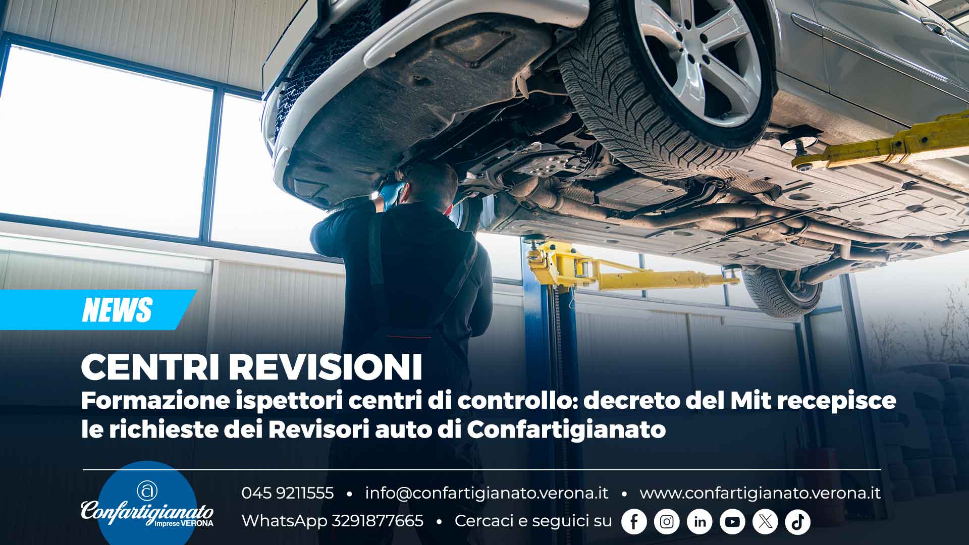 CENTRI REVISIONI – Formazione ispettori centri di controllo: decreto del Mit recepisce le richieste dei Revisori auto di Confartigianato