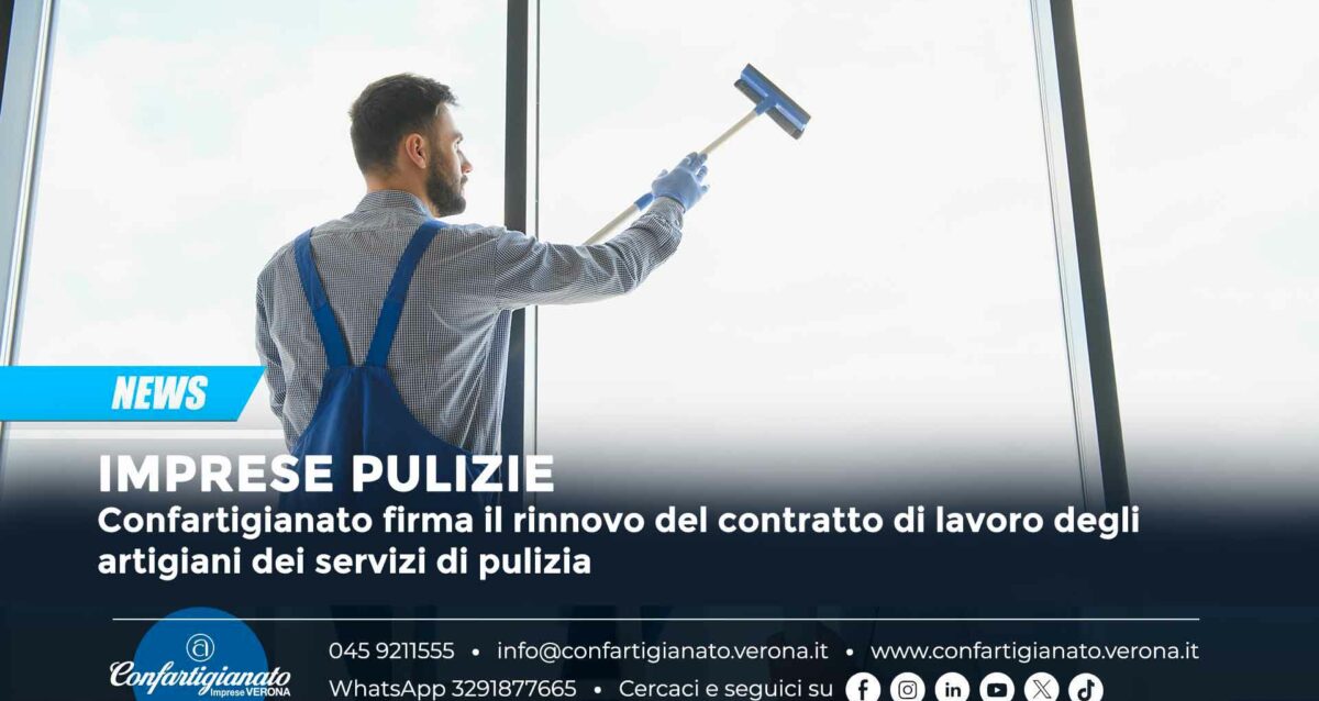 IMPRESE PULIZIE – Confartigianato firma il rinnovo del contratto di lavoro degli artigiani dei servizi di pulizia
