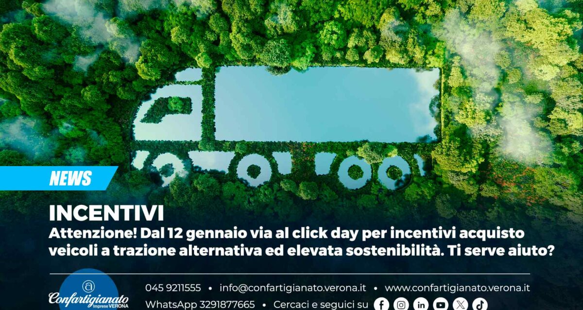 INCENTIVI – Attenzione! Dal 12 gennaio via al click day per incentivi acquisto veicoli a trazione alternativa e ad elevata sostenibilità. Ti serve aiuto?