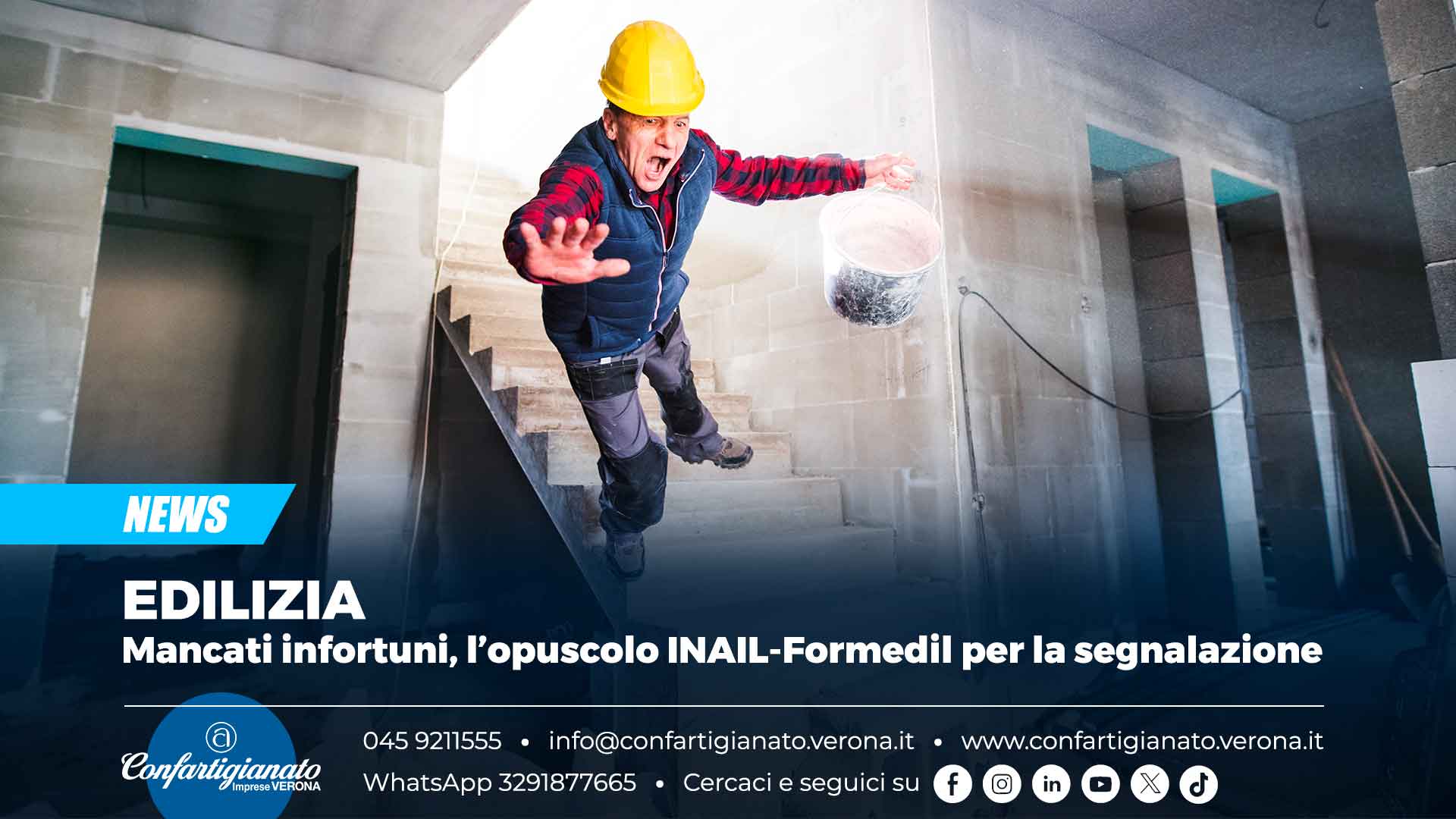 EDILIZIA – Mancati infortuni, l’opuscolo INAIL-Formedil per la segnalazione
