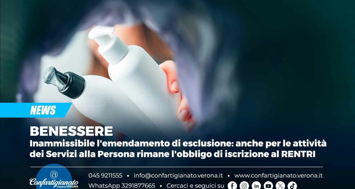 BENESSERE – Inammissibile l'emendamento di esclusione: anche per le attività dei Servizi alla Persona rimane l'obbligo di iscrizione al RENTRI