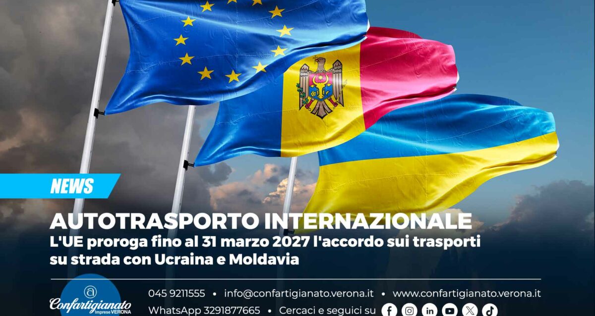 AUTOTRASPORTO INTERNAZIONALE – L'UE proroga fino al 31 marzo 2027 l'accordo sui trasporti su strada con Ucraina e Moldavia