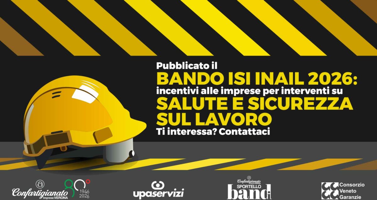 BANDI – Pubblicato bando ISI INAIL 2026: incentivi alle imprese per interventi su salute e sicurezza. Ti interessa? Contattaci