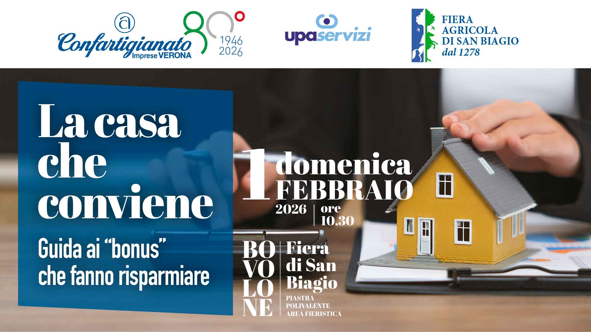 BOVOLONE – Fiera di San Biagio: 1° febbraio, incontro informativo per imprese e famiglie su "La Casa che conviene - Guida ai bonus che fanno risparmiare"