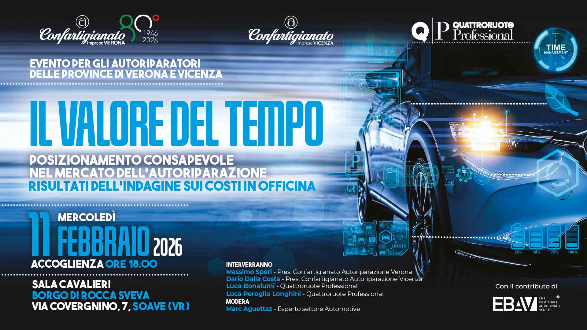 AUTORIPARAZIONE – Evento presentazione risultati indagine di Quattroruote Professional su mercato Autoriparazione: 11 febbraio a Soave. Non mancare!