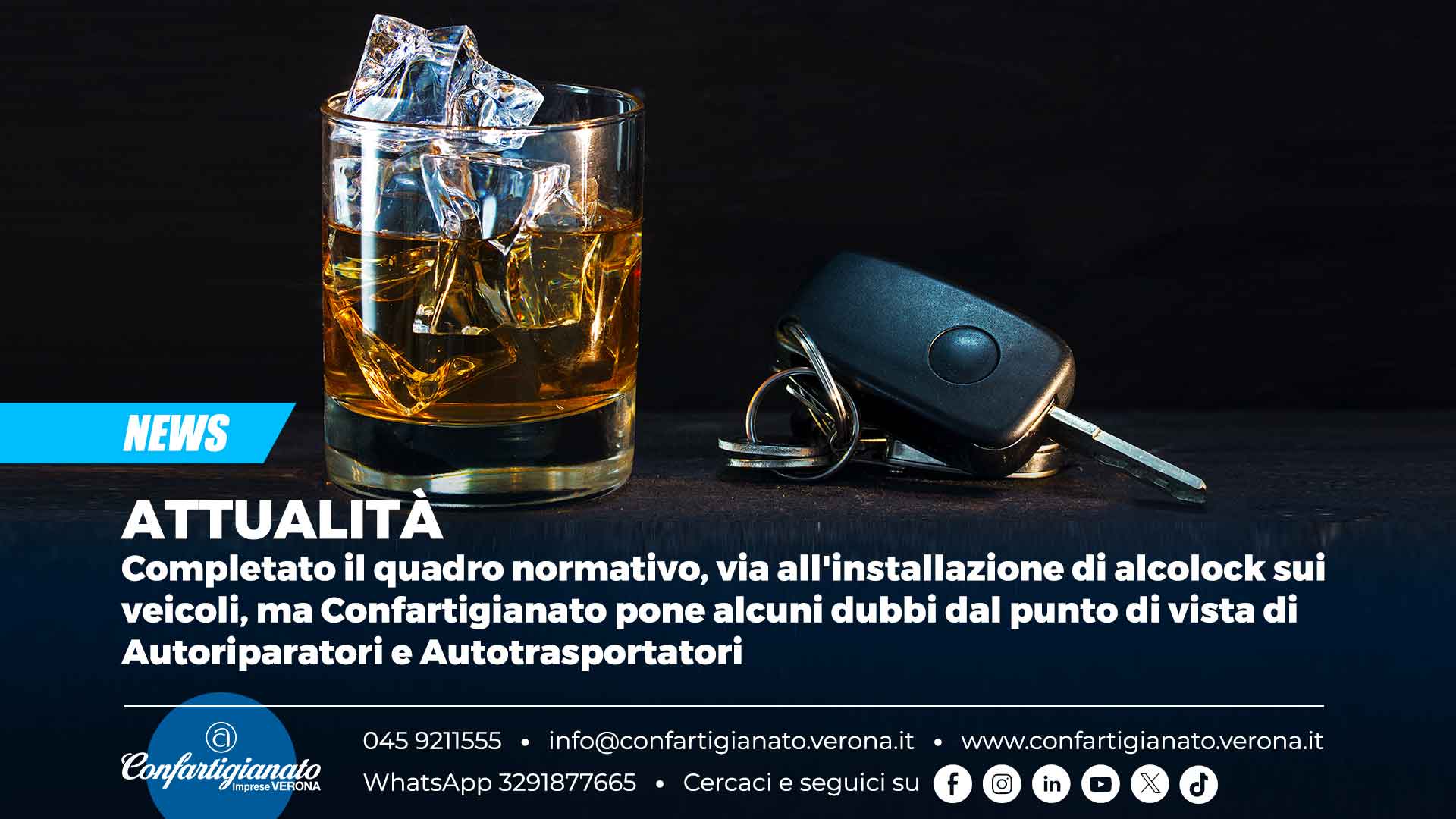ATTUALITÀ - Completato il quadro normativo, via all'installazione di alcolock sui veicoli, ma Confartigianato pone alcuni dubbi dal punto di vista di Autoriparatori e Autotrasportatori