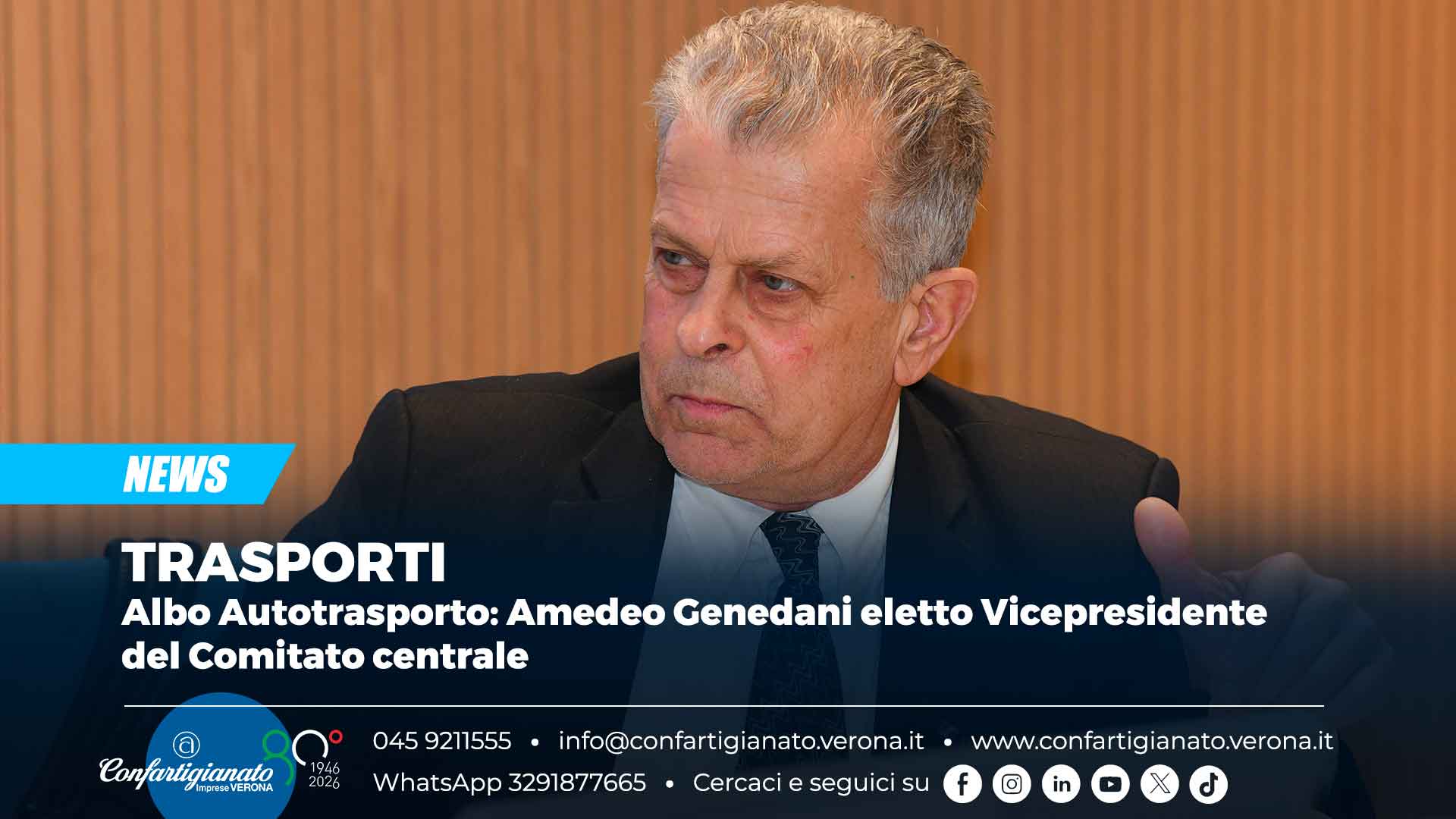 TRASPORTI – Albo Autotrasporto: Amedeo Genedani eletto Vicepresidente del Comitato centrale