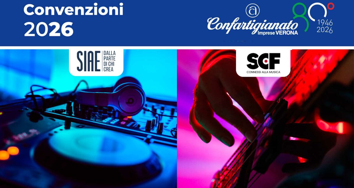 CONVENZIONI – Rinnovo e adesione convenzioni SIAE (entro 28 febbraio) e SFC (entro 31 maggio) per l'utilizzo di musica d'ambiente e intrattenimenti musicali