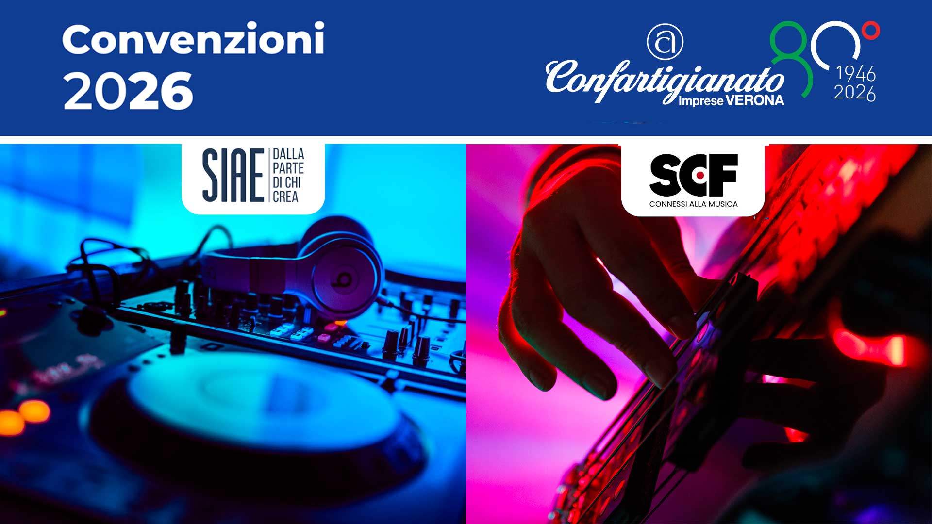 CONVENZIONI – Rinnovo e adesione convenzioni SIAE (entro 28 febbraio) e SFC (entro 31 maggio) per l'utilizzo di musica d'ambiente e intrattenimenti musicali