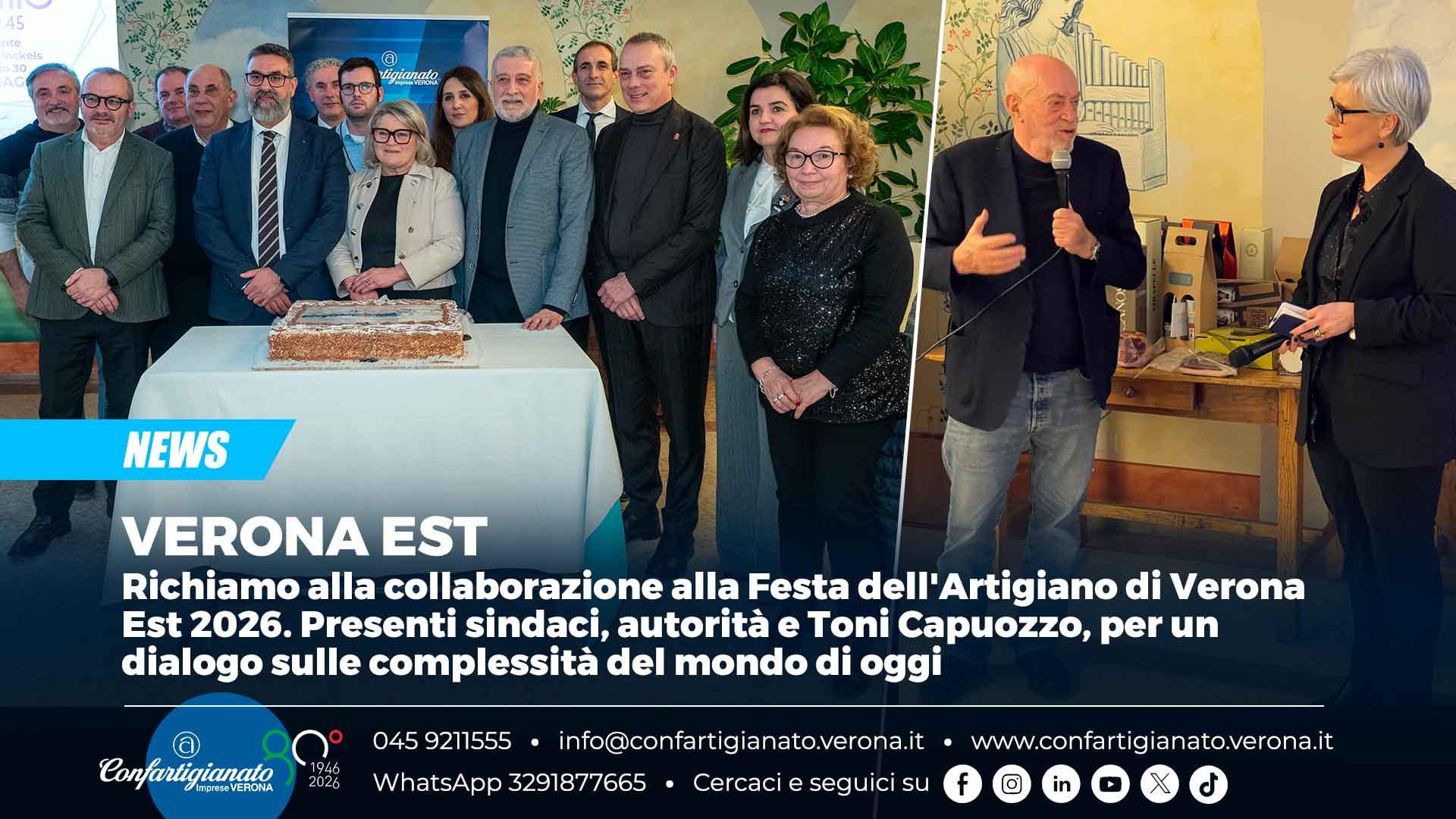 VERONA EST – Richiamo alla collaborazione dalla Festa dell'Artigiano di Verona Est 2026. Presenti sindaci, autorità e Toni Capuozzo, per un dialogo sulle complessità del mondo di oggi