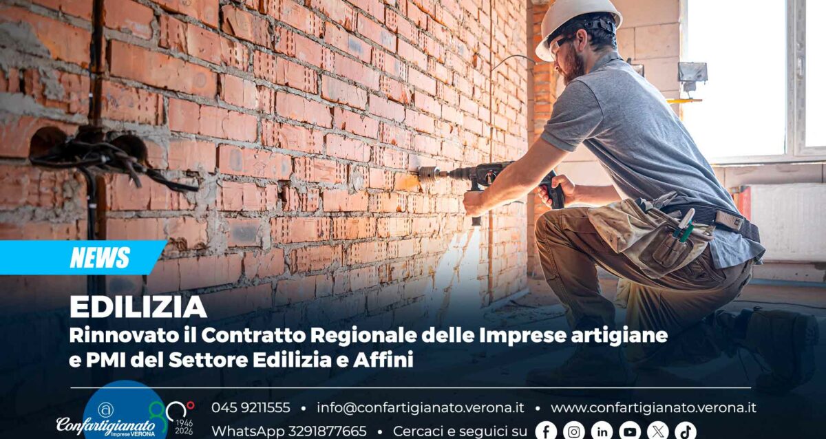 COSTRUZIONI – Rinnovato il Contratto Regionale delle Imprese artigiane e PMI del Settore Edilizia e Affini
