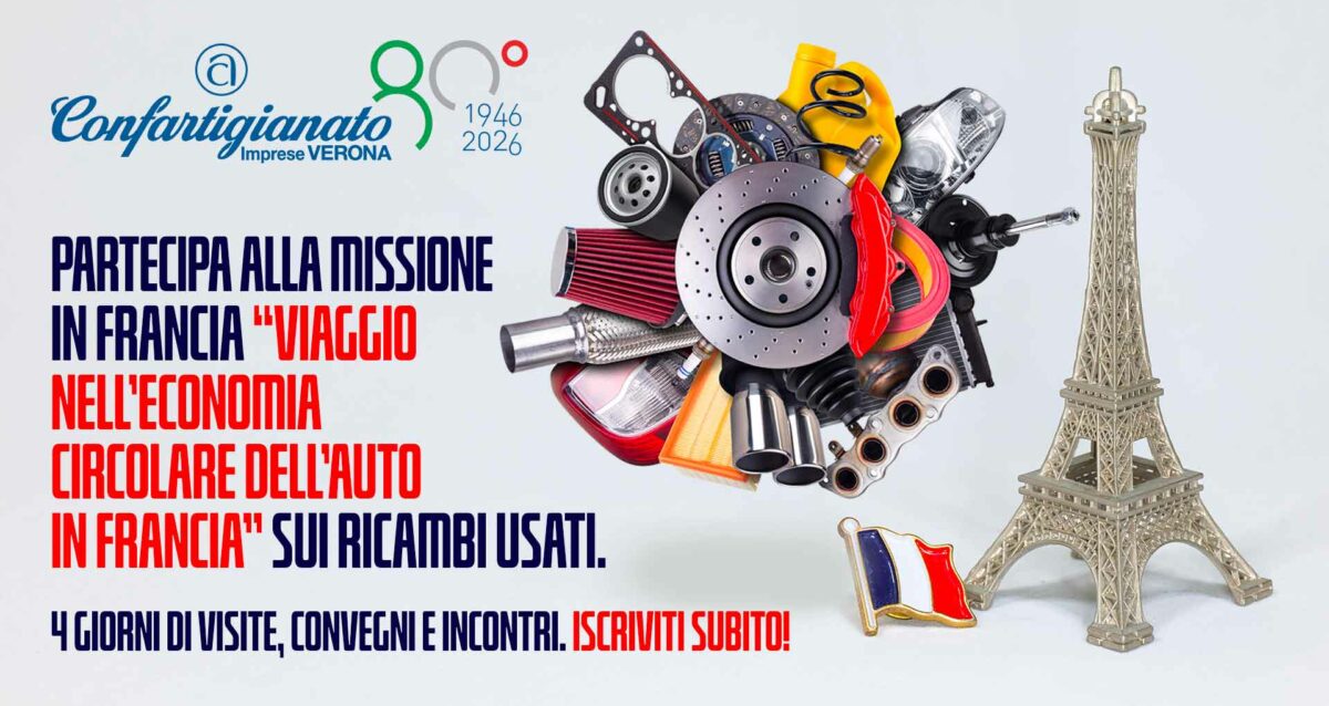 AUTORIPARAZIONE – Partecipa alla missione in Francia dal titolo “Viaggio nell’economia circolare dell’auto in Francia” sui ricambi usati: 4 giorni di visite, convegni e incontri, Iscriviti subito!
