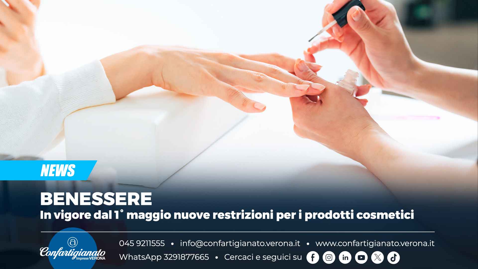 BENESSERE – In vigore dal 1° maggio nuove restrizioni per i prodotti cosmetici