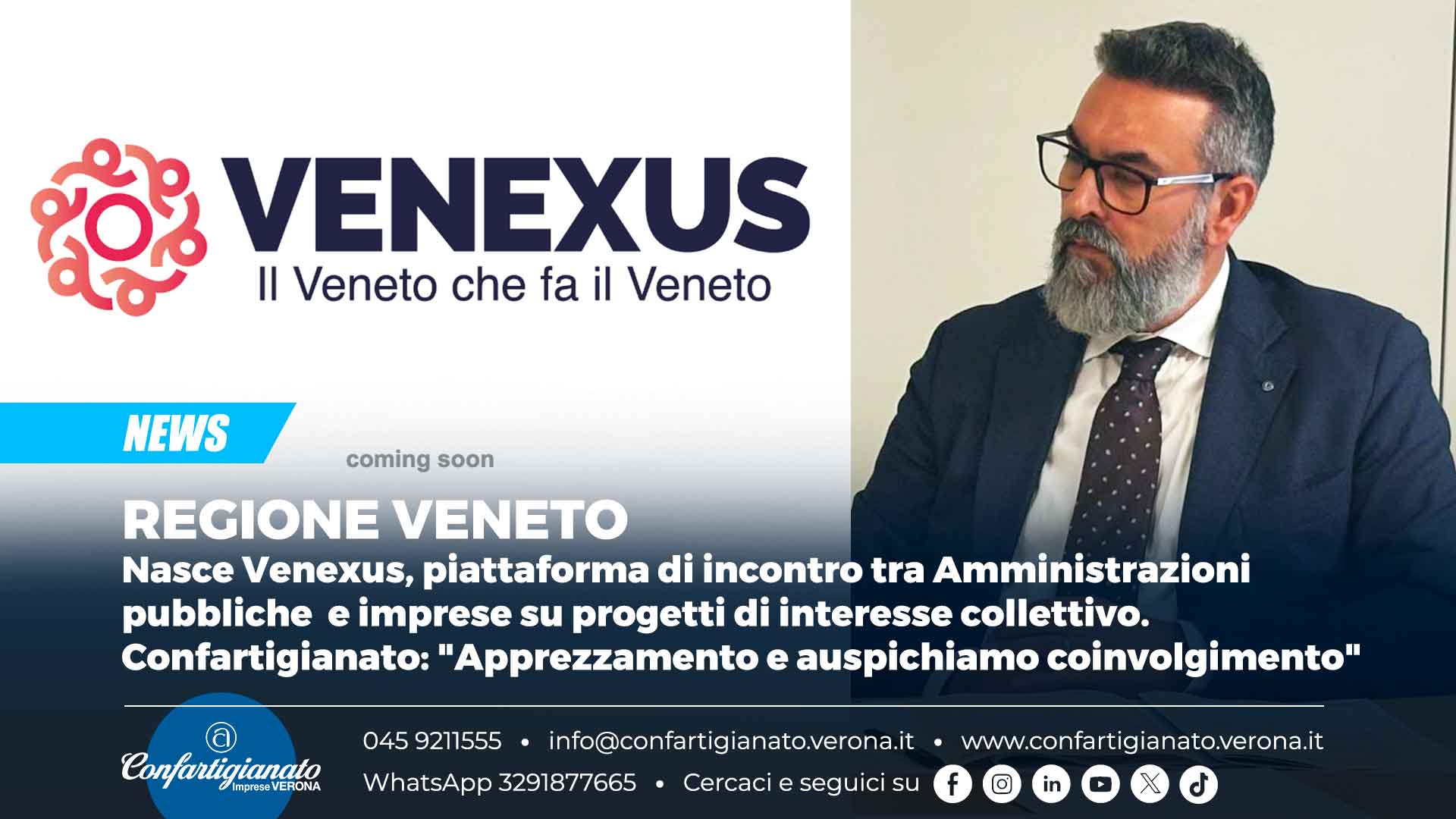 REGIONE VENETO – Nasce Venexus, piattaforma incontro tra PA e imprese su progetti di interesse collettivo. Confartigianato: "Apprezzamento e auspichiamo coinvolgimento"