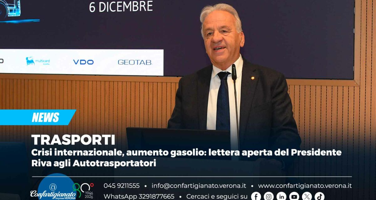 TRASPORTI – Crisi internazionale, aumento gasolio: lettera aperta del Presidente Riva agli Autotrasportatori