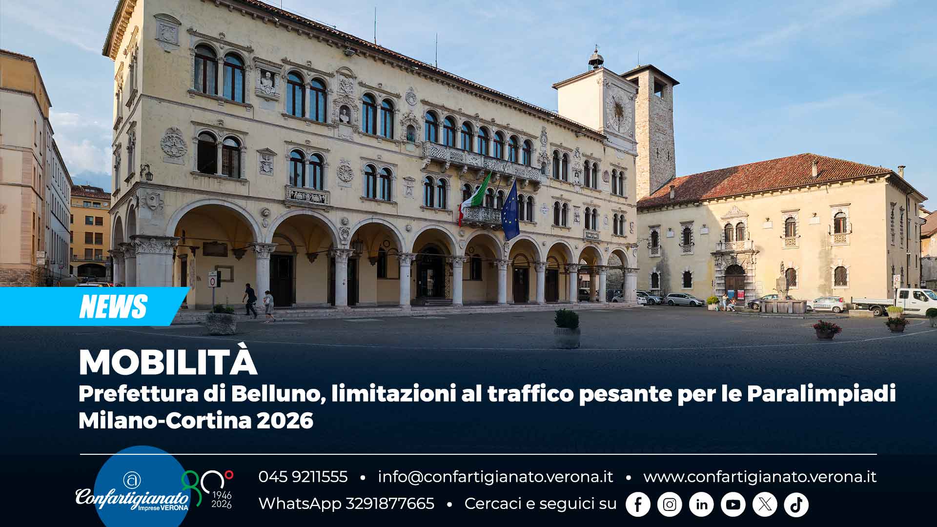 MOBILITÀ – Prefettura di Belluno, limitazioni al traffico pesante per le Paralimpiadi Milano-Cortina 2026