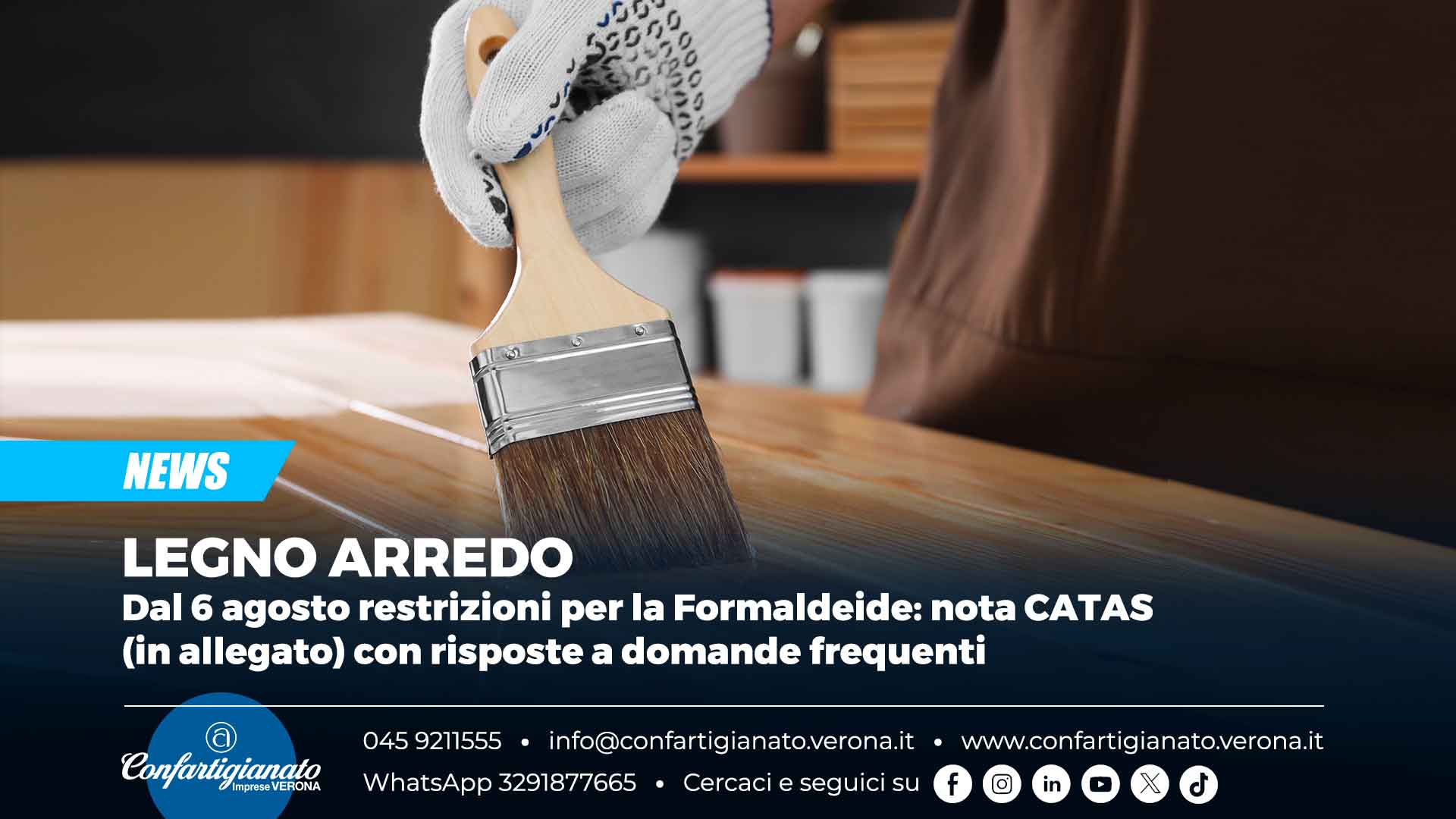 LEGNO ARREDO – Dal 6 agosto restrizioni per la Formaldeide: nota CATAS (in allegato) con risposte a domande frequenti