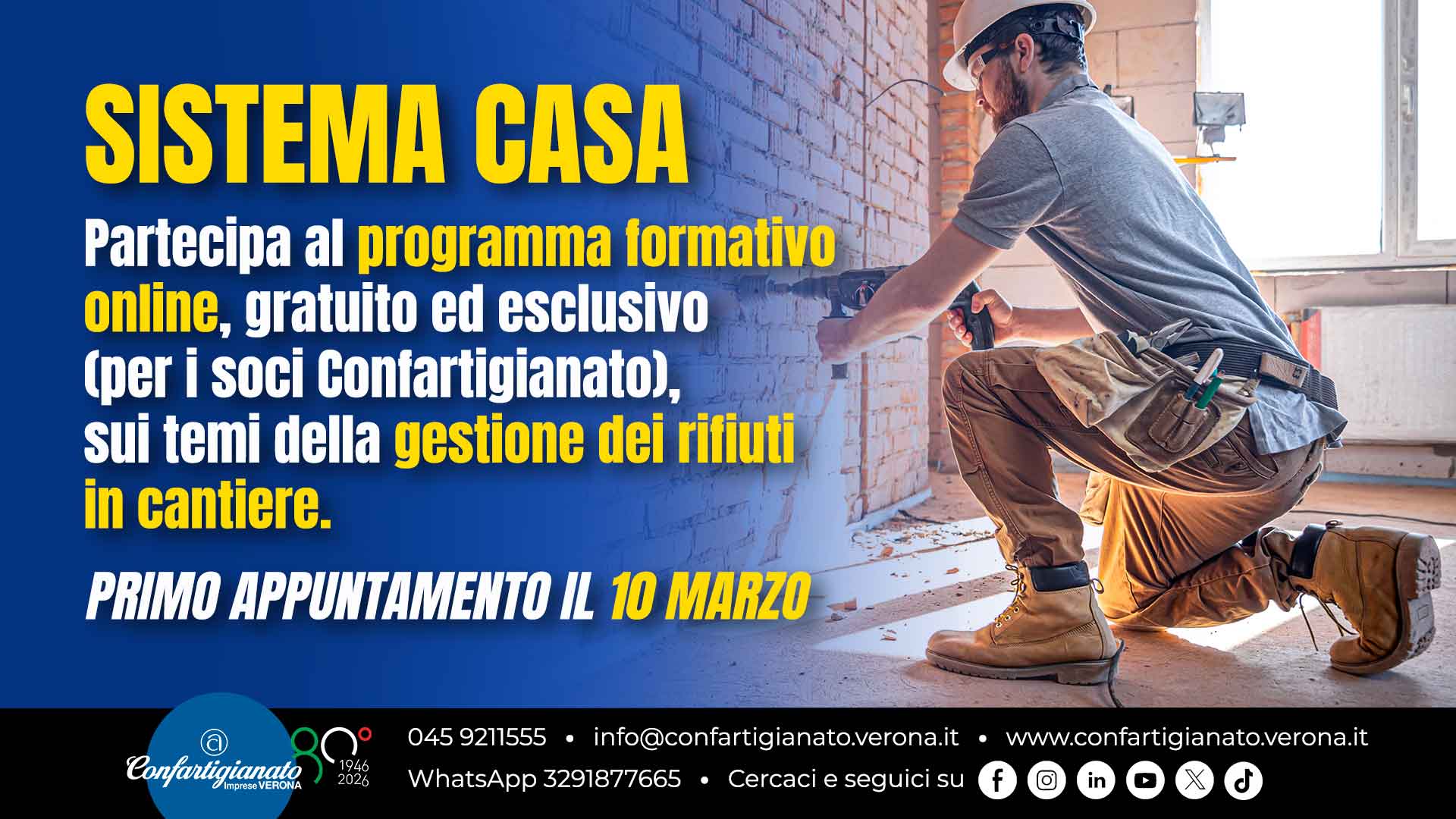 SISTEMA CASA – Segui il programma (gratuito) di formazione online di Confartigianato sui temi della Gestione dei Rifiuti in Cantiere. Scegli gli appuntamenti
