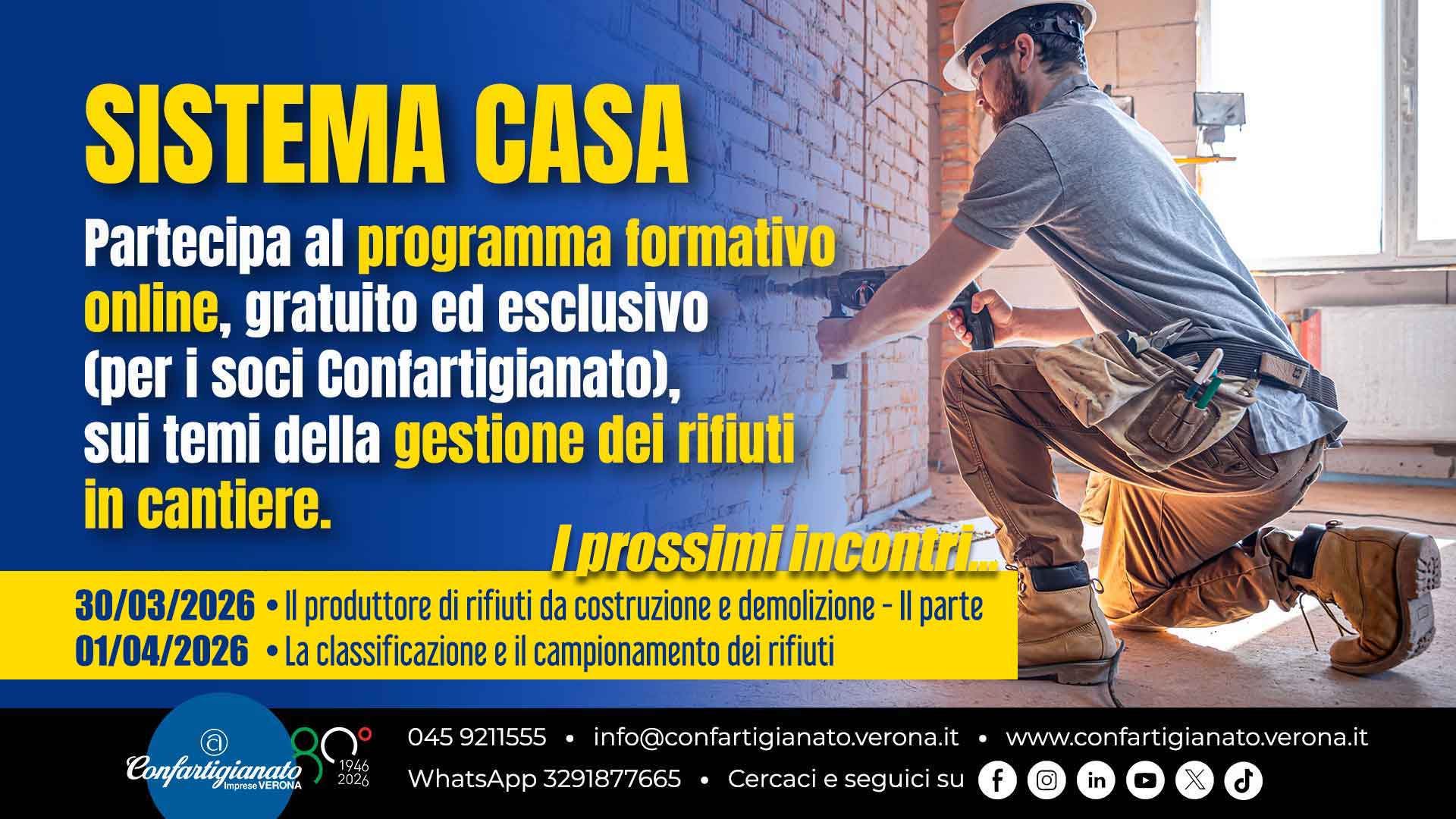 SISTEMA CASA – Continua la formazione sui temi della Gestione dei Rifiuti in Cantiere: iscriviti ai prossimi incontri del 30 marzo e 1° aprile