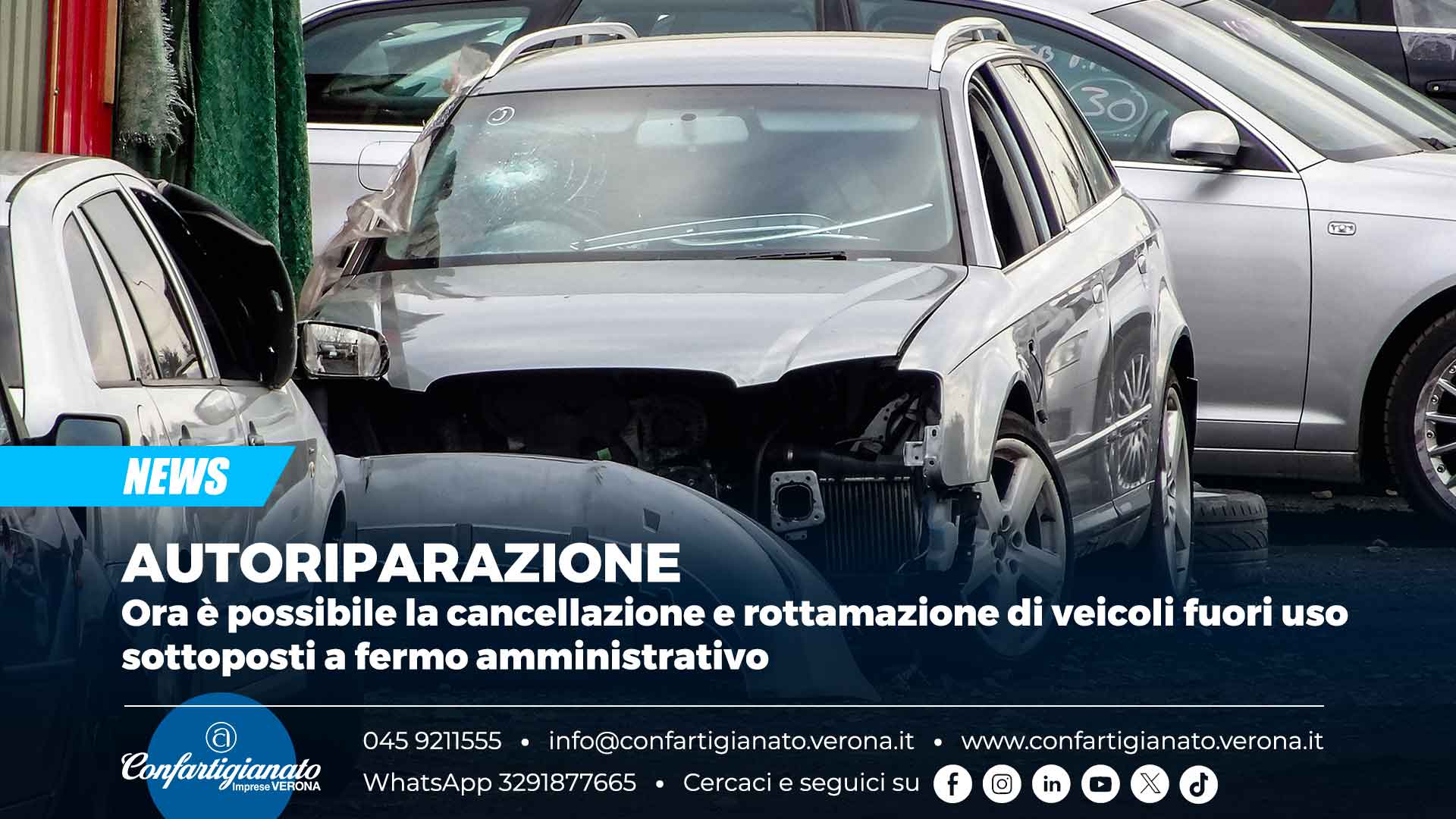 AUTORIPARAZIONE - Ora è possibile la cancellazione e rottamazione di veicoli fuori uso sottoposti a fermo amministrativo
