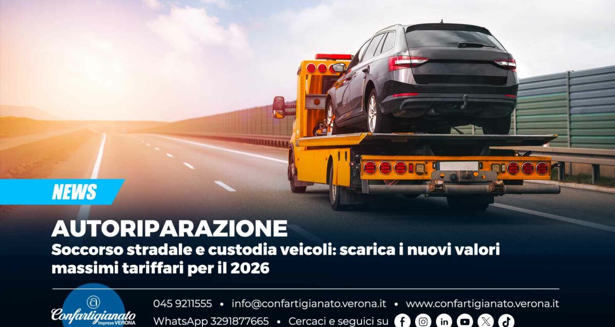 AUTORIPARAZIONE – Soccorso stradale e custodia veicoli: scarica i nuovi valori massimi tariffari per il 2026
