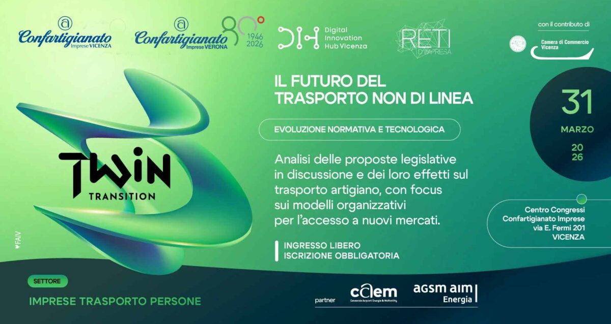 TRASPORTO PERSONE – Il Futuro del Trasporto Non di Linea - Evoluzione normativa e tecnologica: il 31 marzo, a Vicenza, un seminario informativo. Iscriviti per partecipare