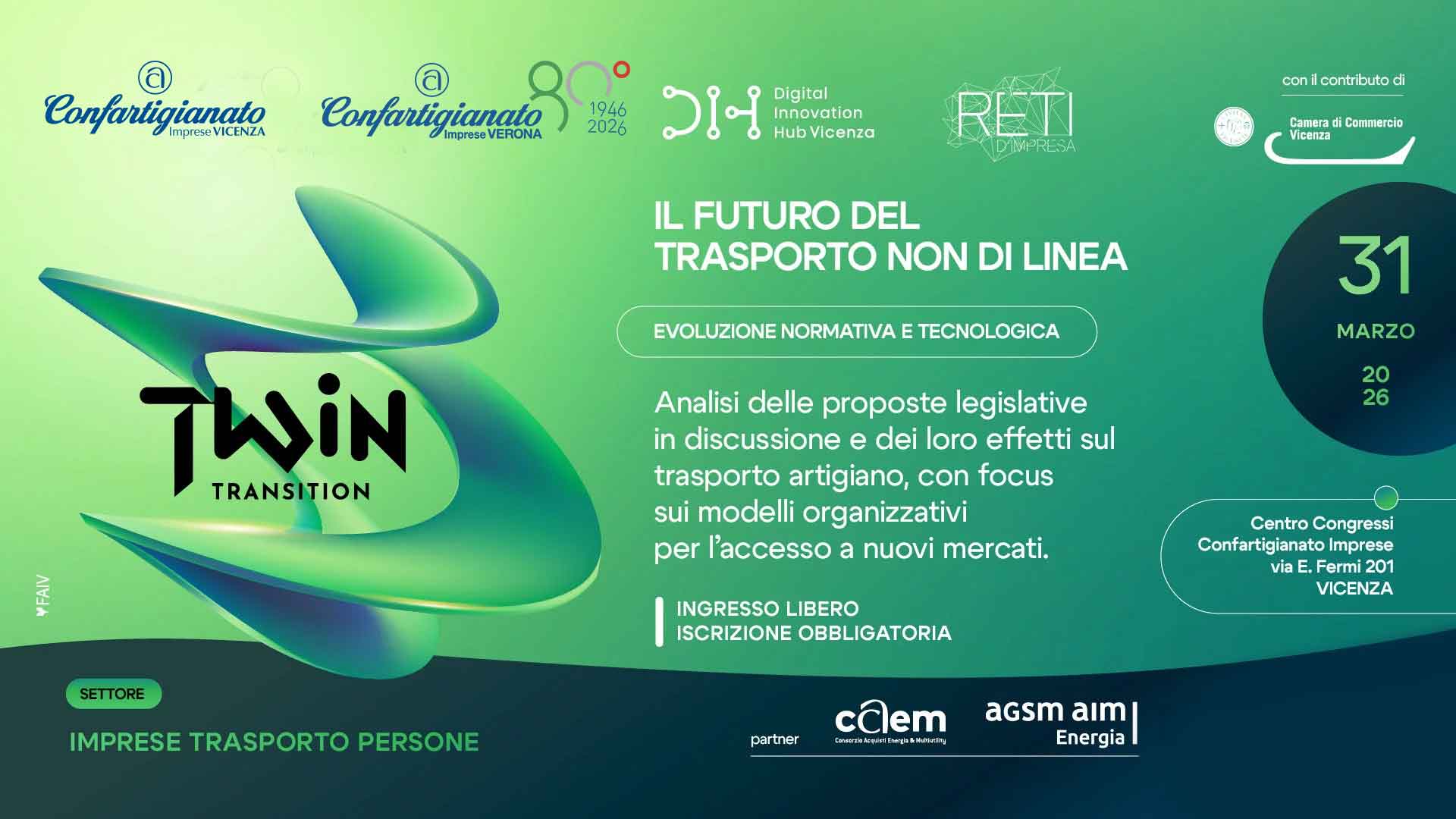 TRASPORTO PERSONE – Il Futuro del Trasporto Non di Linea - Evoluzione normativa e tecnologica: il 31 marzo, a Vicenza, un seminario informativo. Iscriviti per partecipare